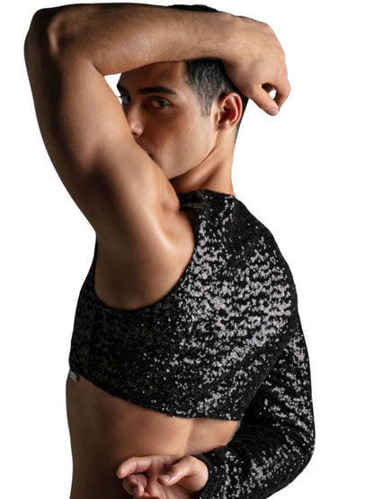 MODUS VIVENDI Sequin Bolero Crop Top: SIZE XL