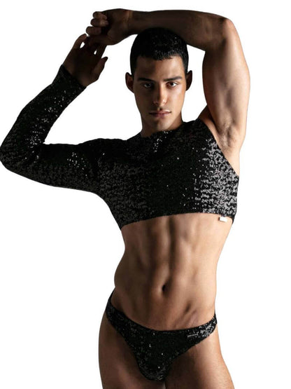 MODUS VIVENDI Sequin Bolero Crop Top: SIZE XL