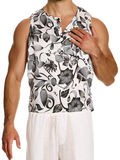 MODUS VIVENDI Viennese Tank Top: Drop Armhole, Bold Floral Print