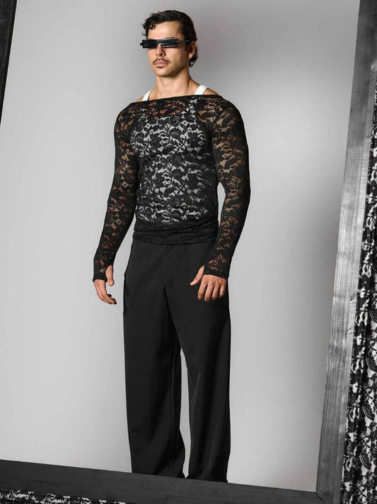 MODUS VIVENDI Floral Lace Long-Sleeved Sweatshirt