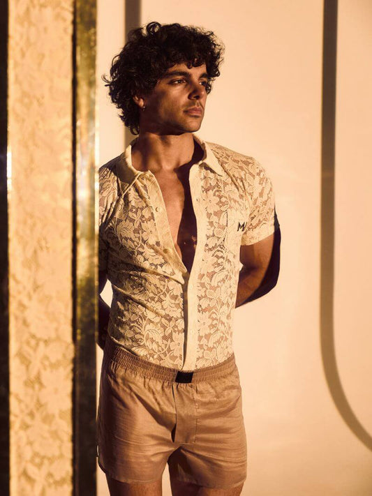 MODUS VIVENDI Floral Lace Buttoned Shirt