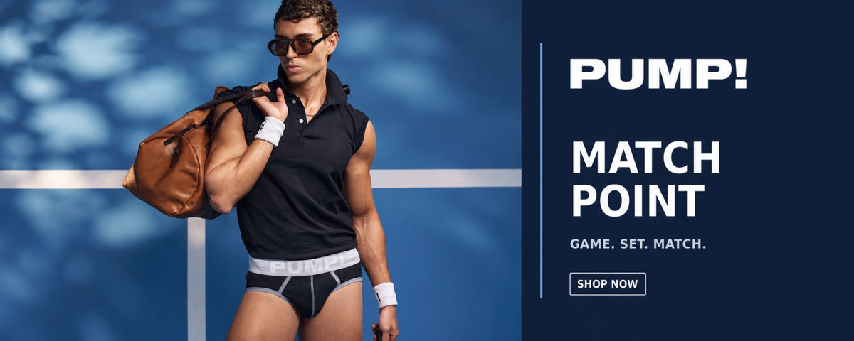 PUMP! Match Point tennis-inspired men's underwear collection at VOCLA