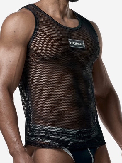 PUMP! Mesh Tank Top - Black