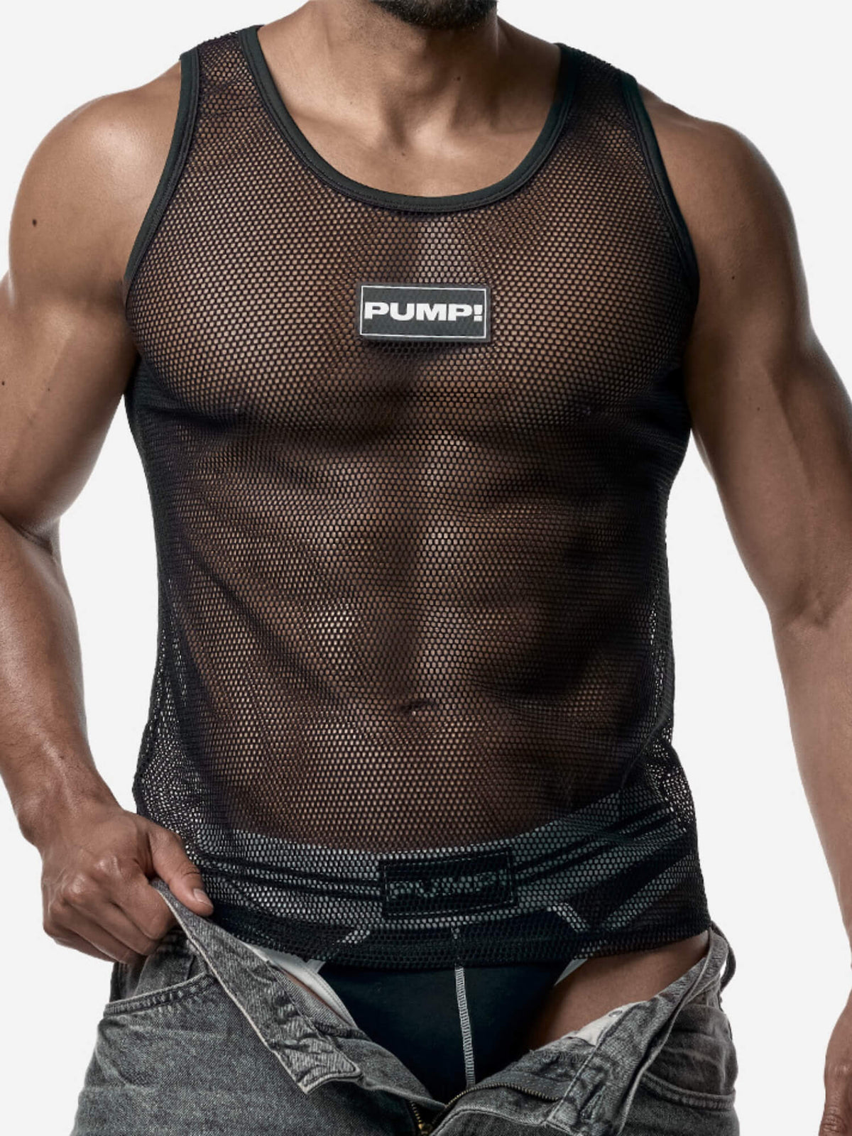 PUMP! Mesh Tank Top - Black
