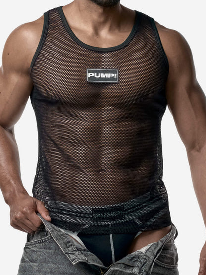 PUMP! Mesh Tank Top - Black