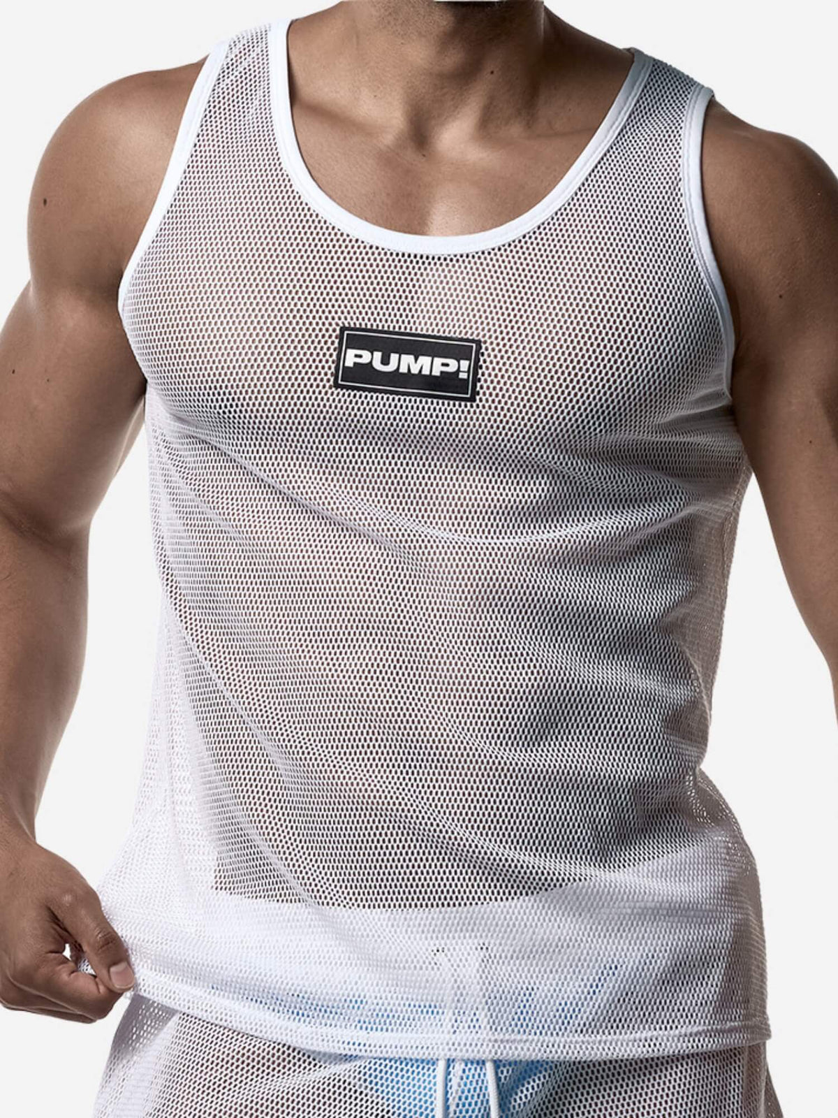 PUMP! Mesh Tank Top - White