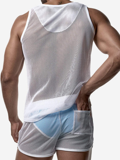 PUMP! Mesh Tank Top - White