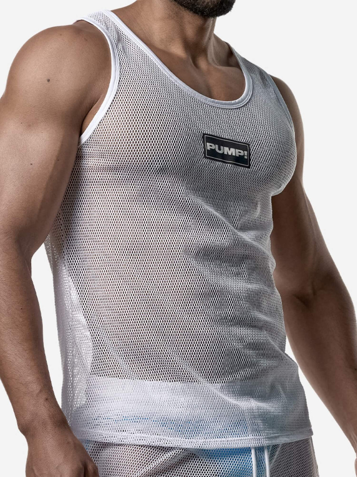 PUMP! Mesh Tank Top - White