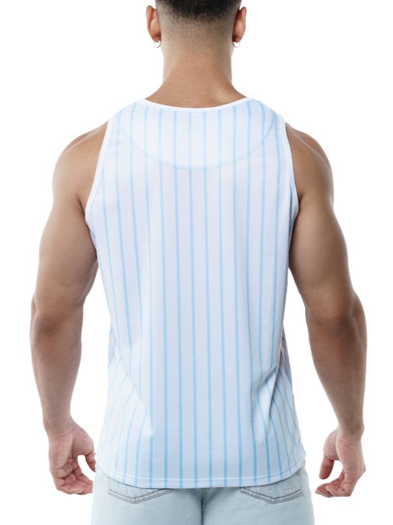 PUMP Sky Blue Striped Tank Top