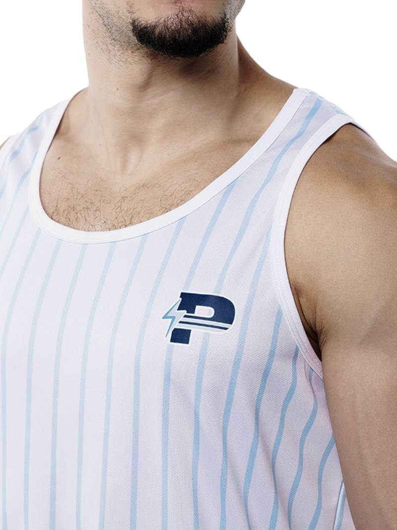 PUMP Sky Blue Striped Tank Top