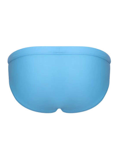 Blue swim brief on a white background