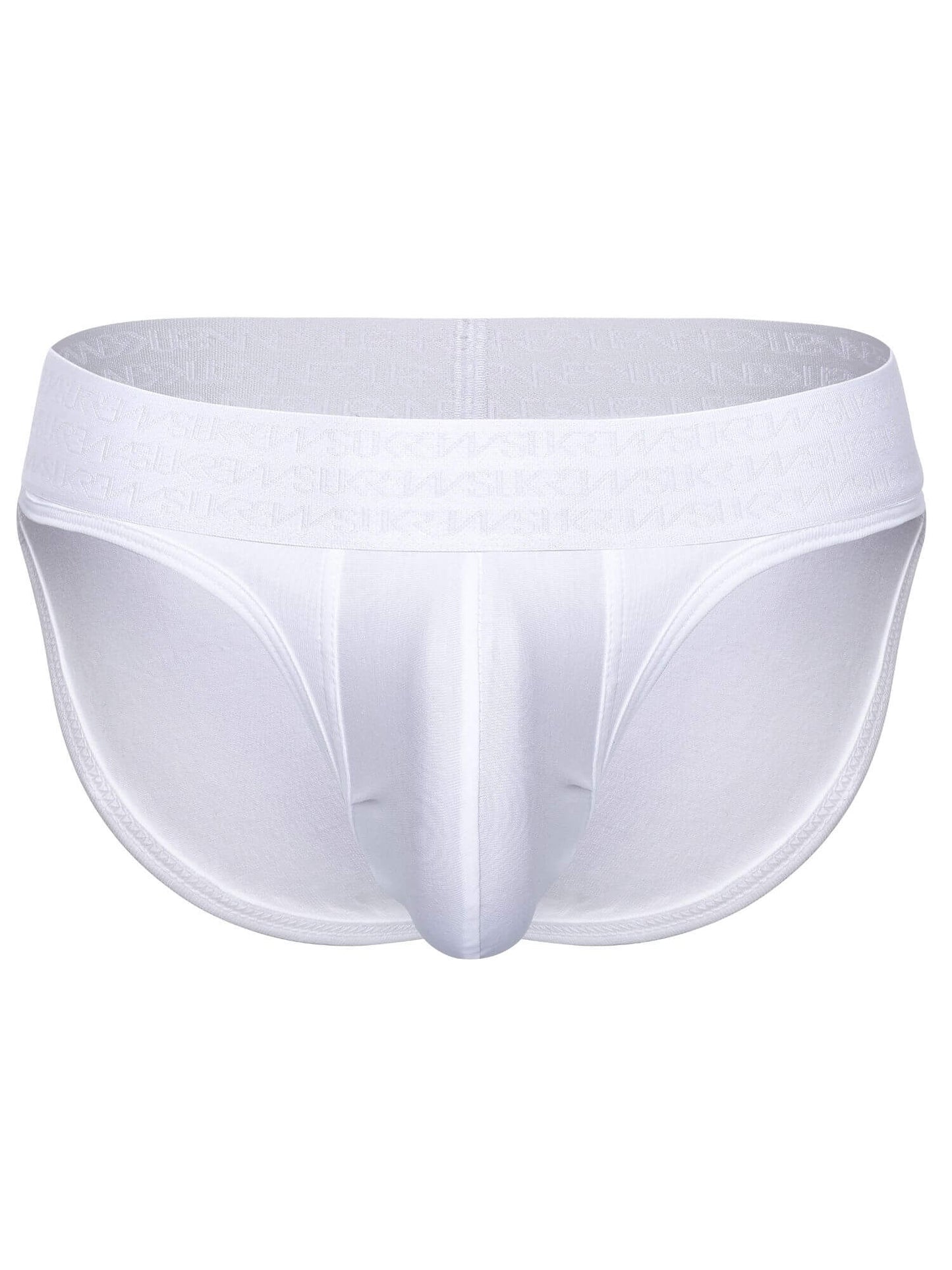 White men's underwear on a white background