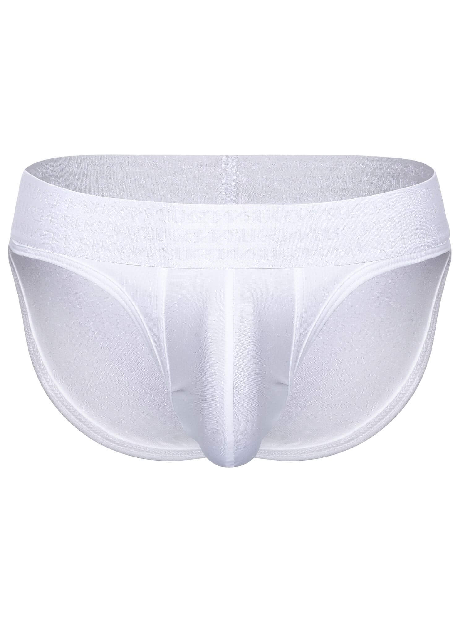 White men's underwear on a white background