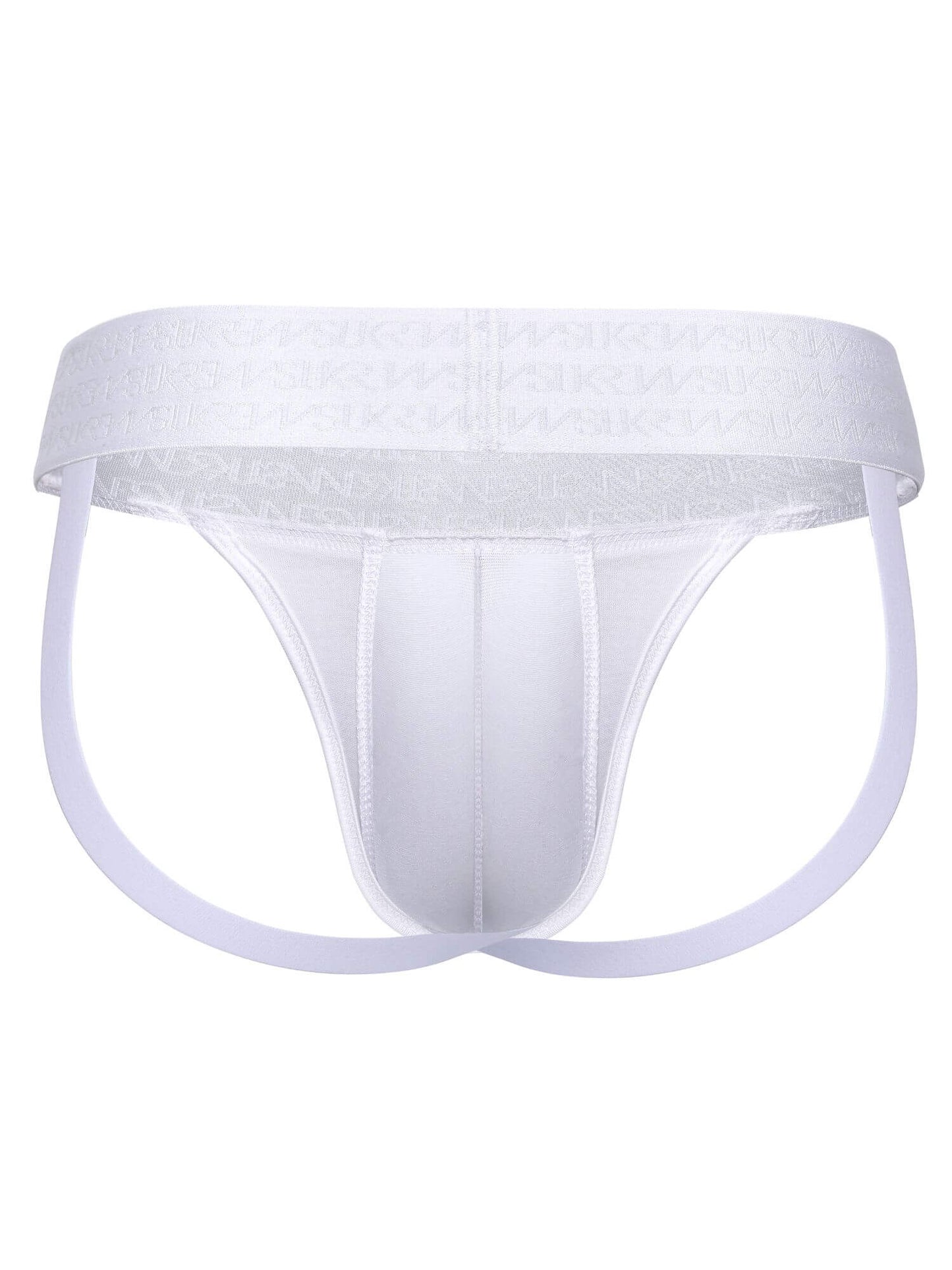 White men's underwear on a white background