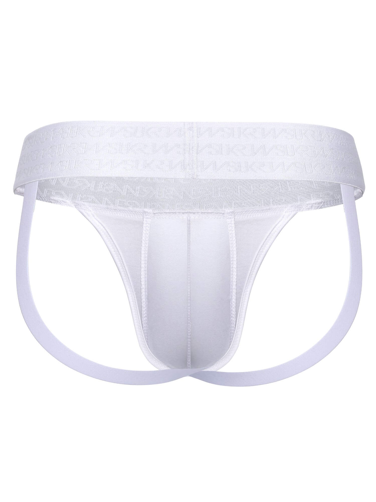 White men's underwear on a white background