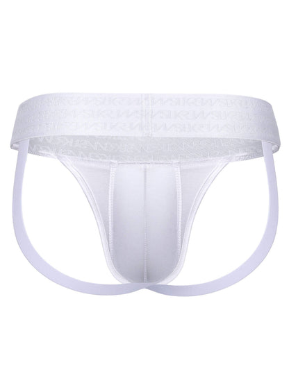 White men's underwear on a white background