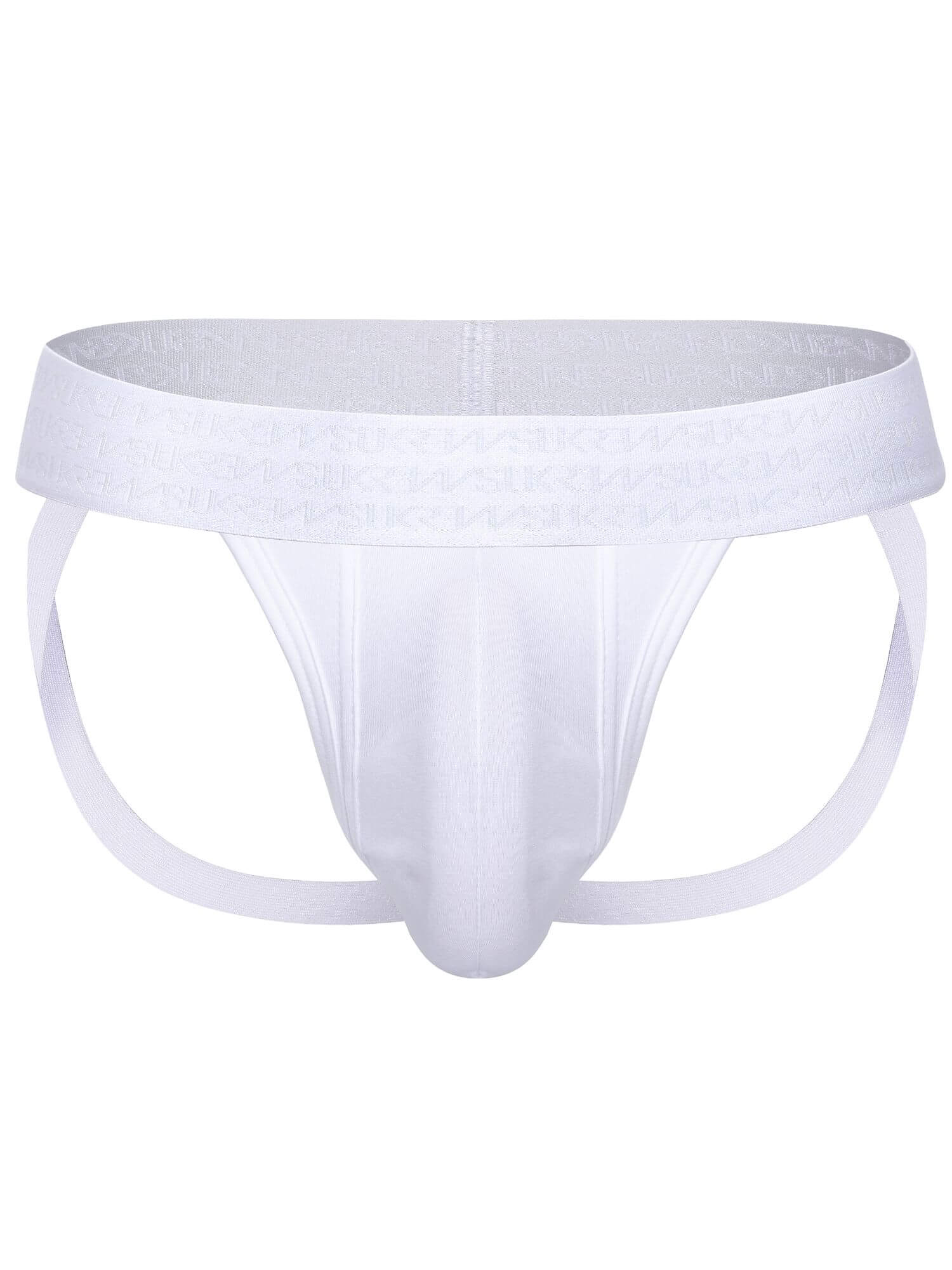 White men's underwear on a white background