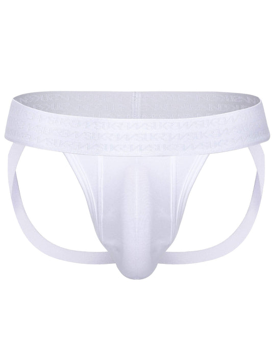 White men's underwear on a white background