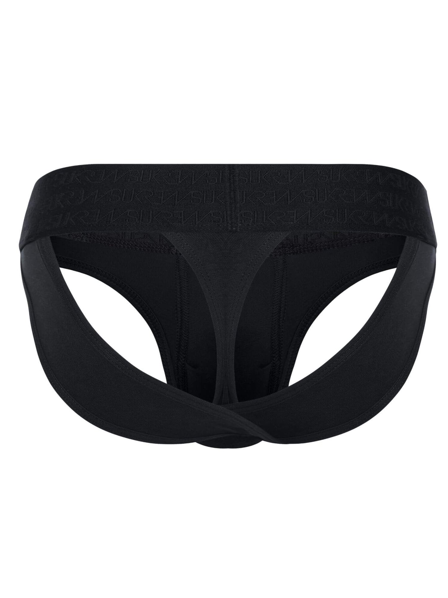 Black men's underwear on a white background