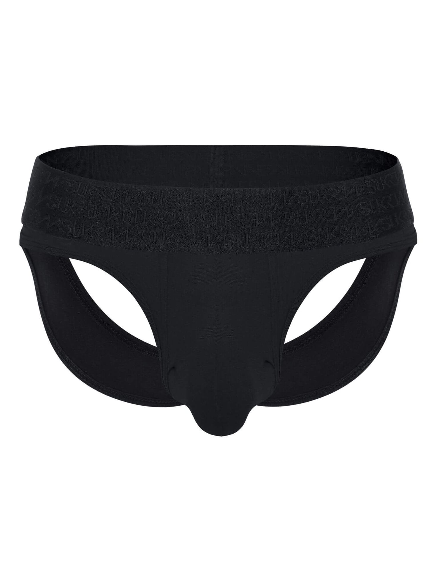 Black men's underwear on a white background