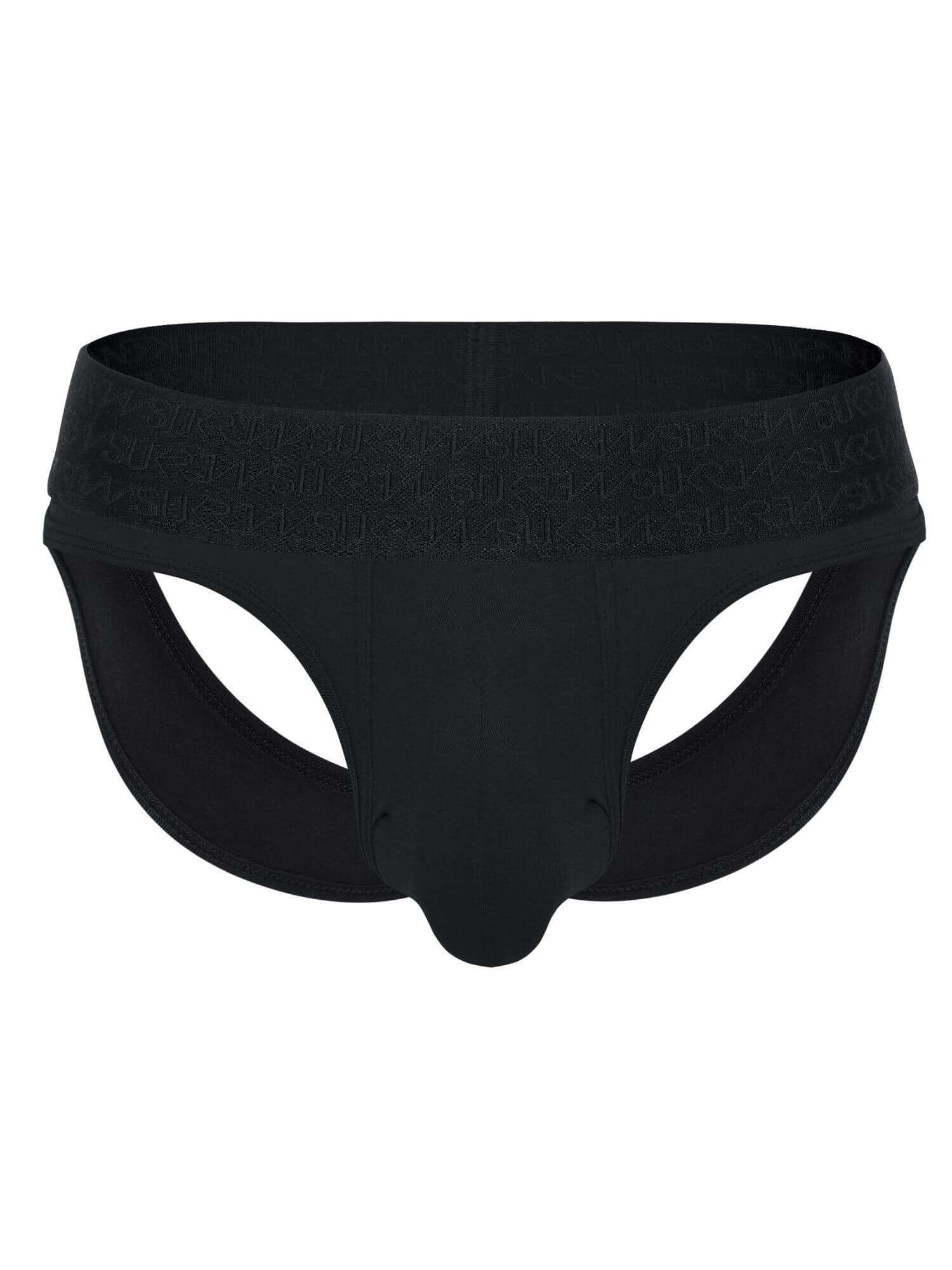 Black men's underwear on a white background