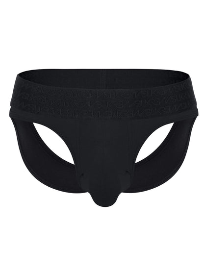 Black men's underwear on a white background