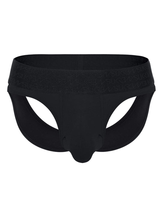Black men's underwear on a white background