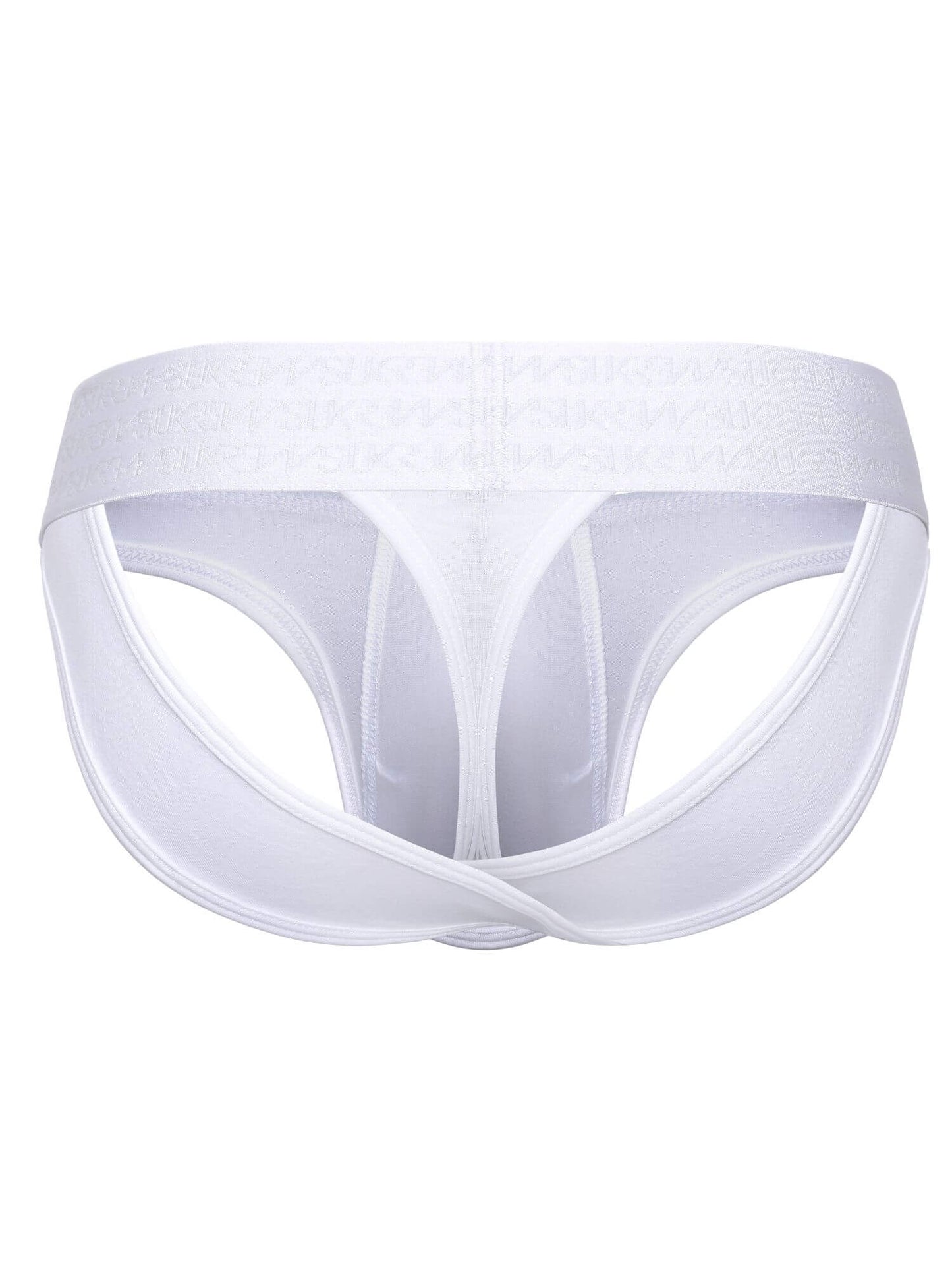 White men's underwear on a white background
