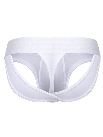 White men's underwear on a white background