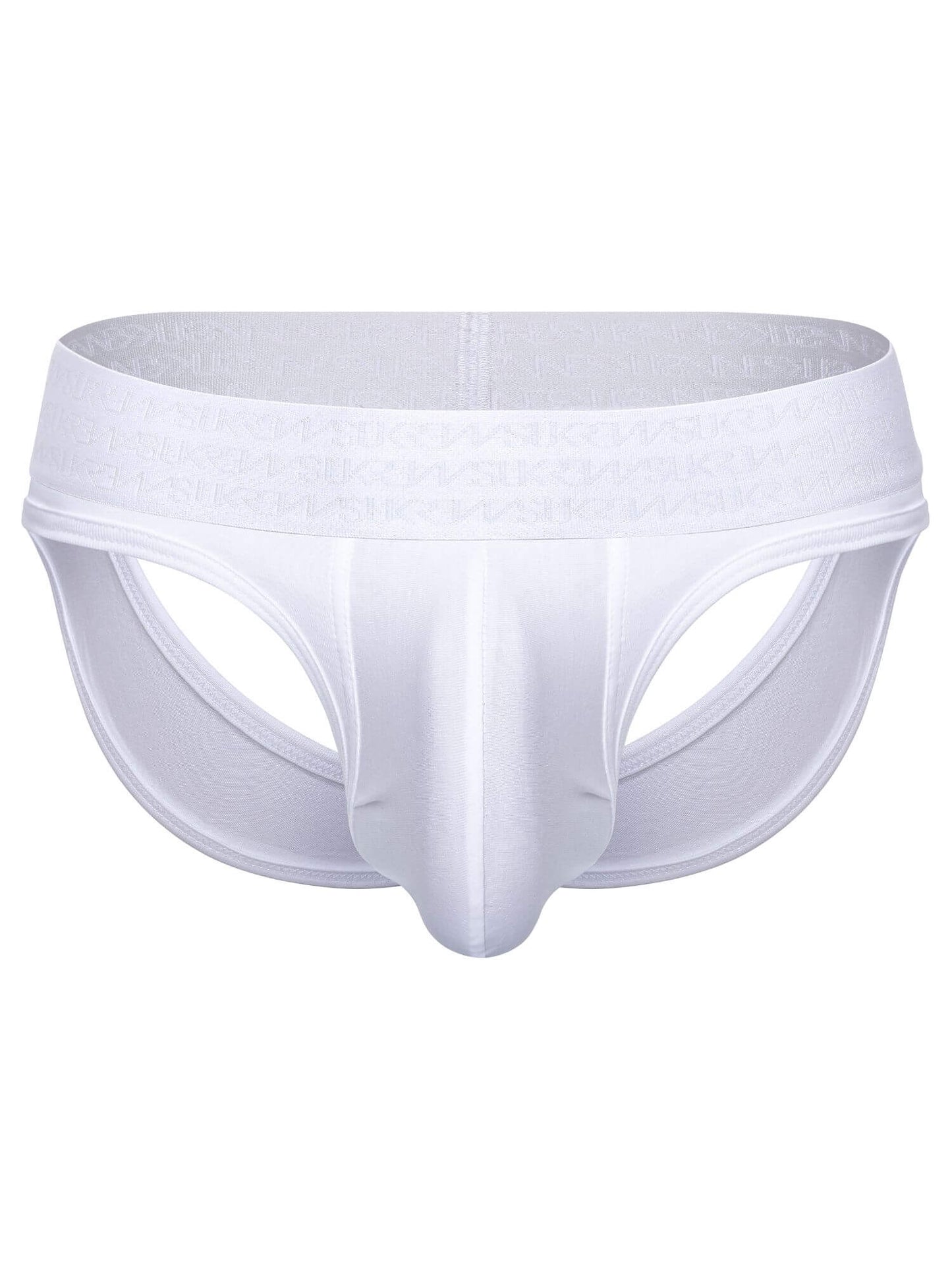 White men's underwear on a white background