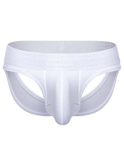 White men's underwear on a white background