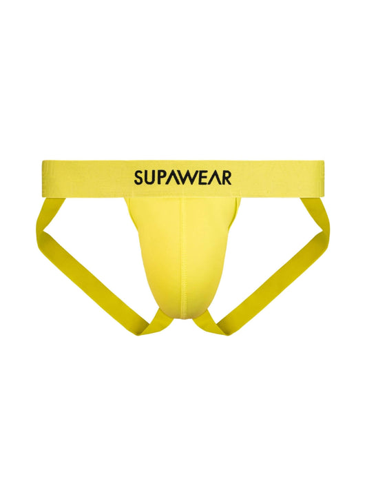 neon men's underwear with 'Supawear' branding on a white background