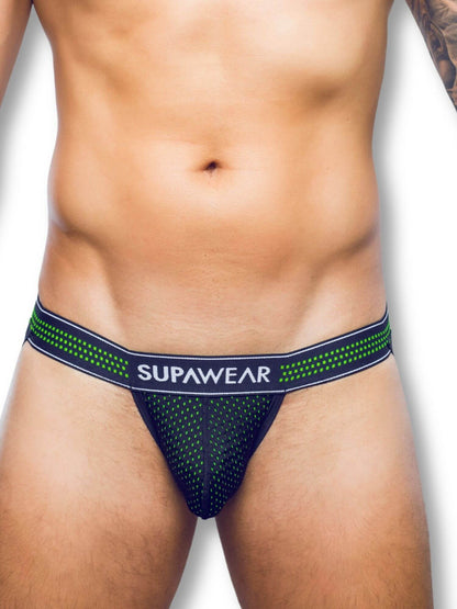 Man wearing a Supawear men's underwear on a white background