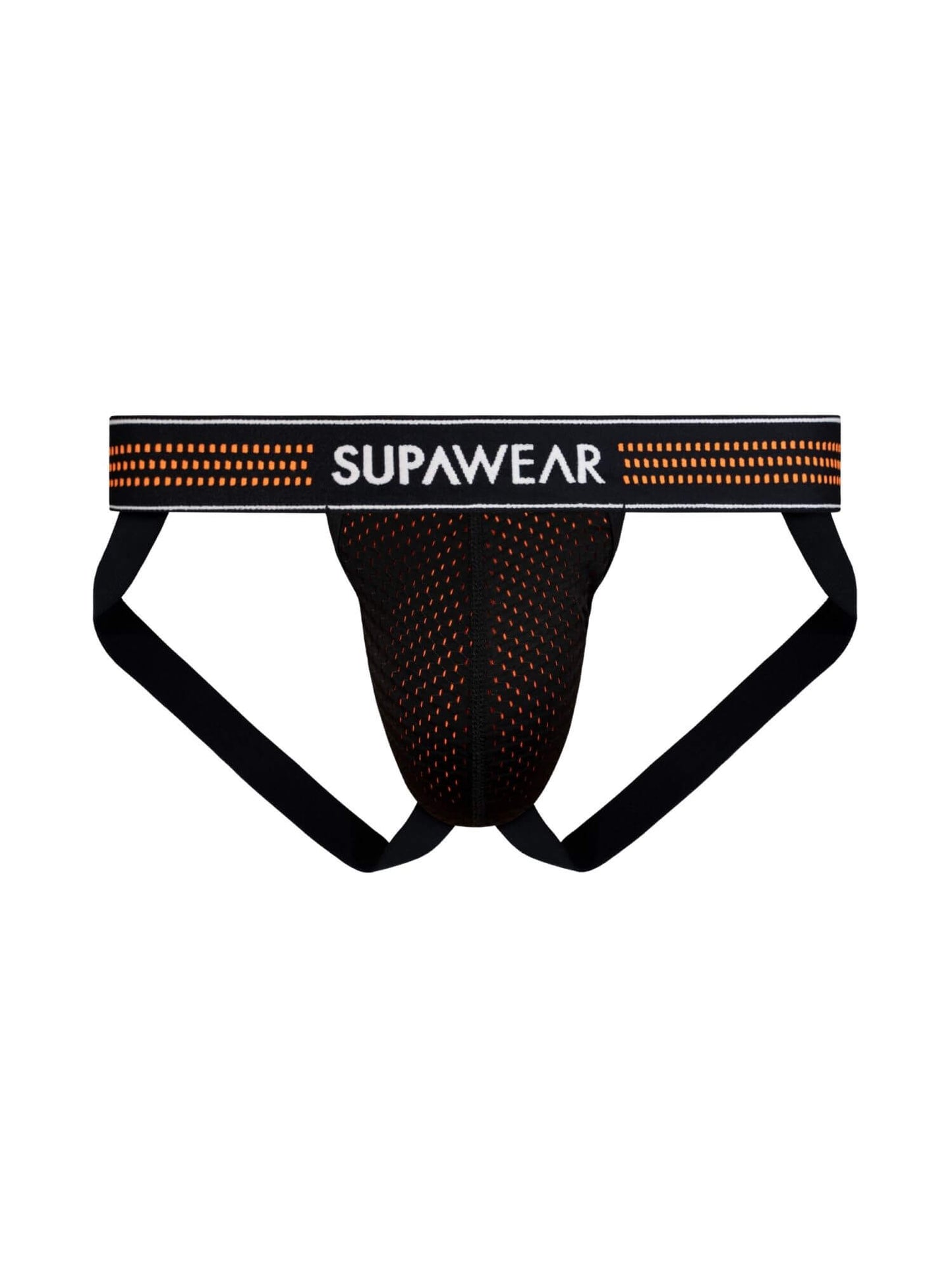 Black men's underwear with Supawear logo on a white background