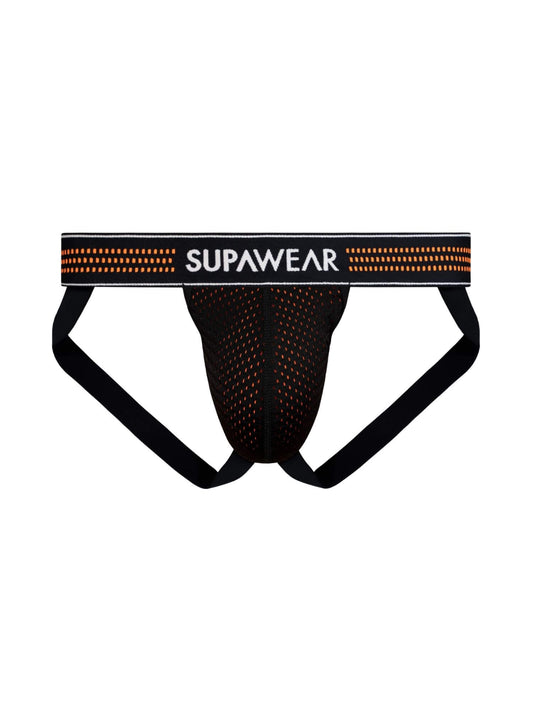 Black men's underwear with Supawear logo on a white background