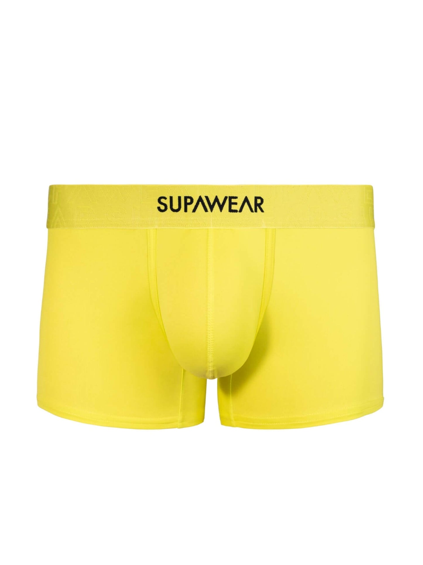 neon boxer briefs with 'Supawear' branding on a white background