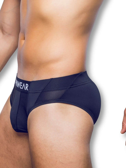 black men's underwear with brand logo on a white background