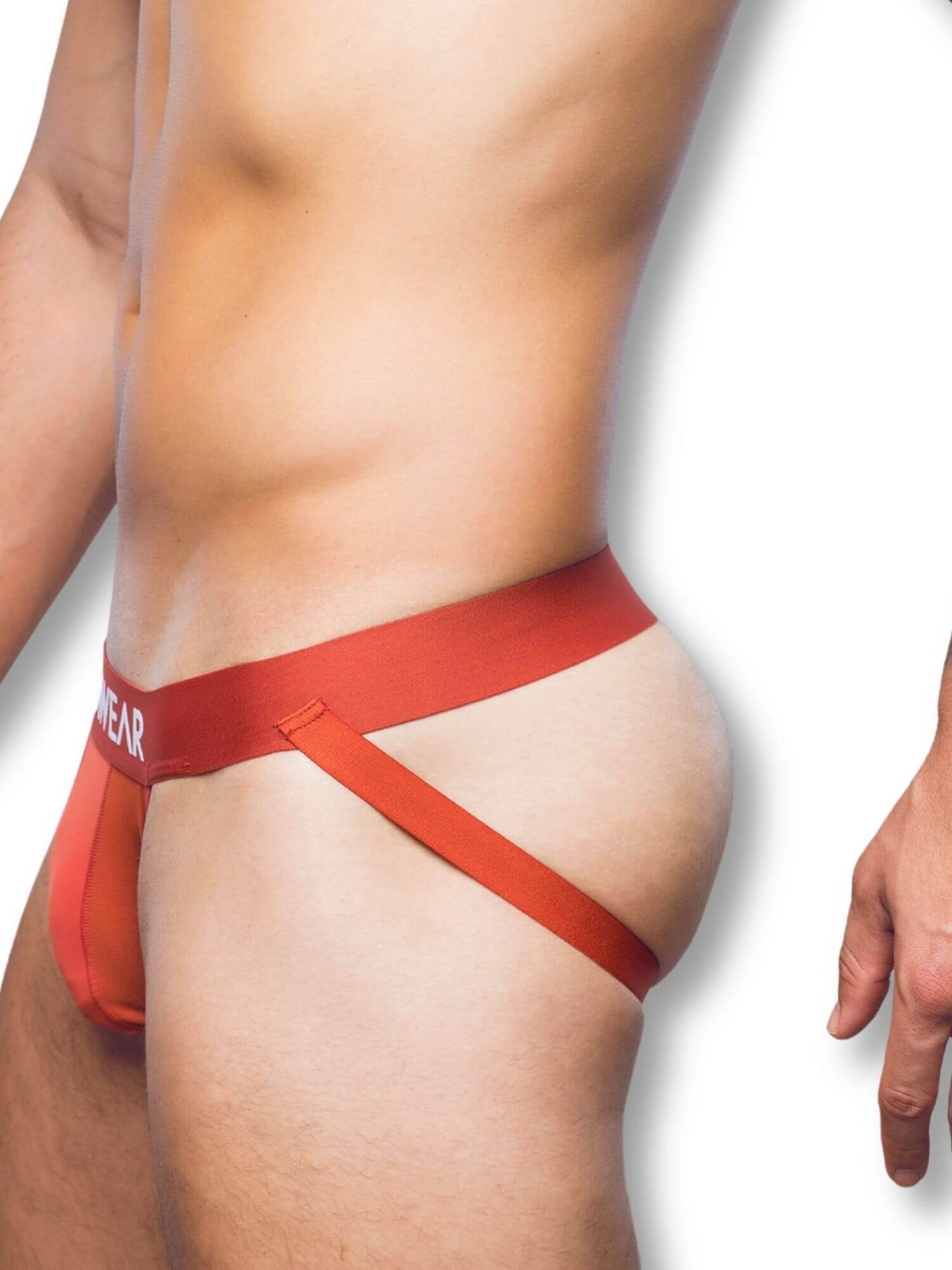 Red men's underwear on a white background