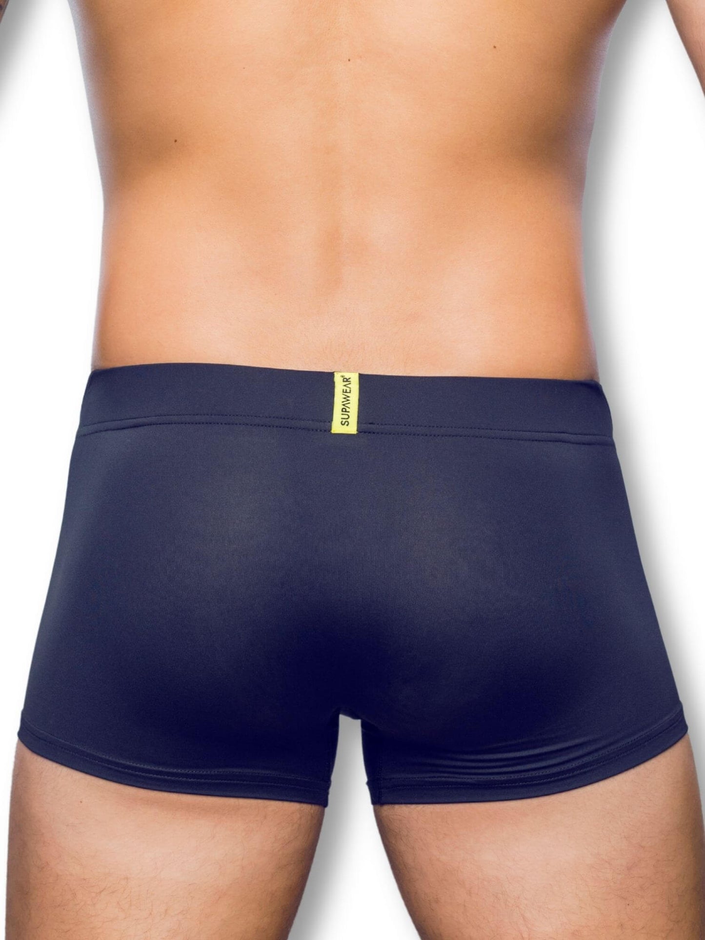 black boxer briefs with a brand label on a white background