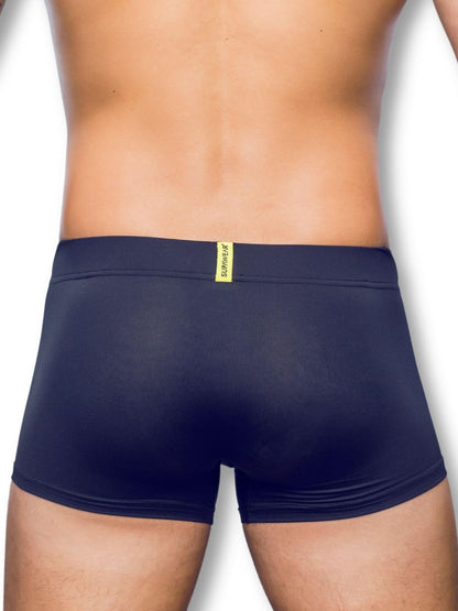 black boxer briefs with a brand label on a white background
