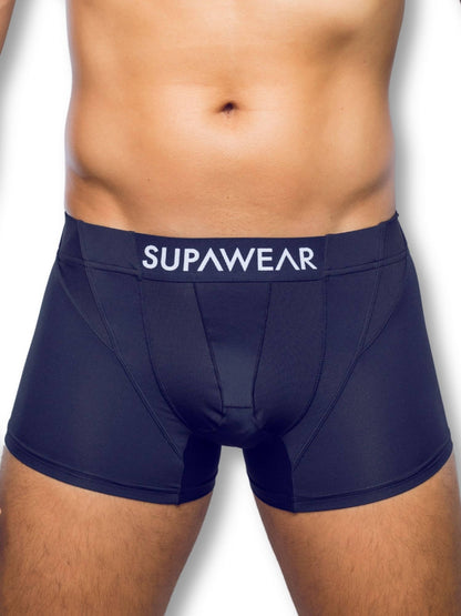 black boxer briefs with 'Supawear' waistband on a white background