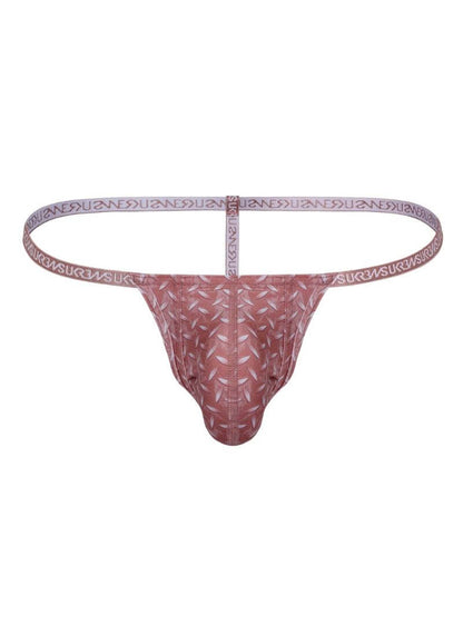 Pink men's underwear with a subtle pattern on a white background