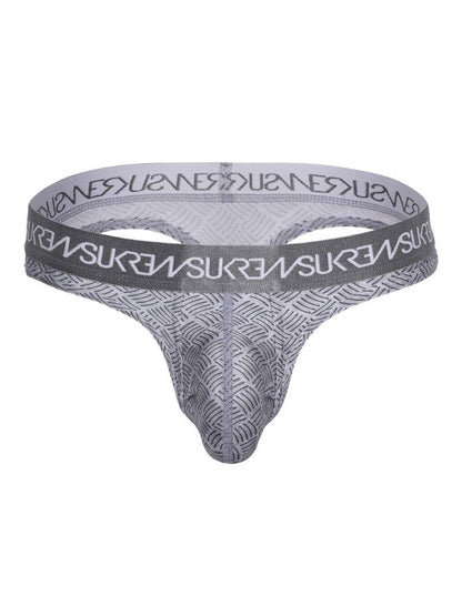 Gray men's underwear with brand logo on a white background