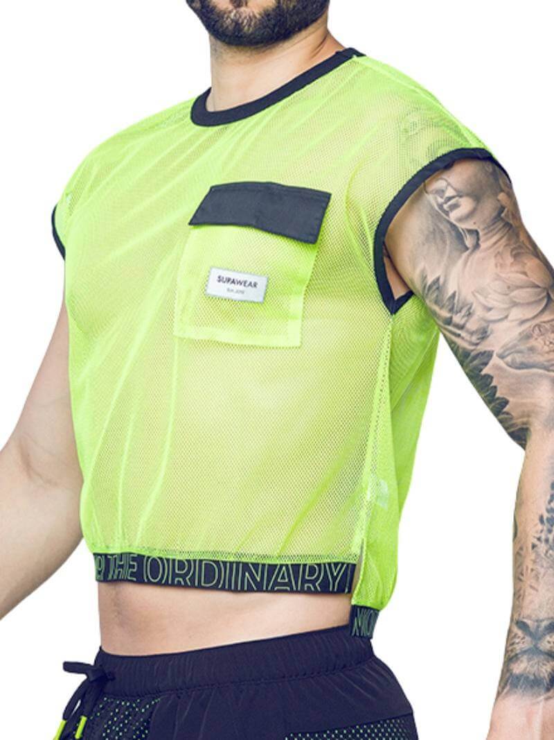 Supawear Neon Mesh Cropped Tank Top