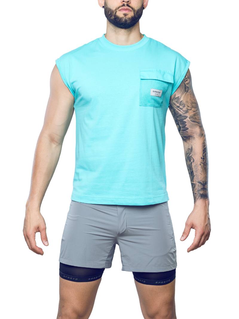 Supawear Wide-Cut Tank, Turquoise