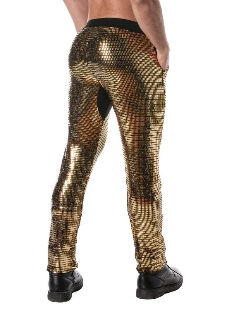 TOF Paris Glitter Pants, Low Rise & Fitted, Pockets