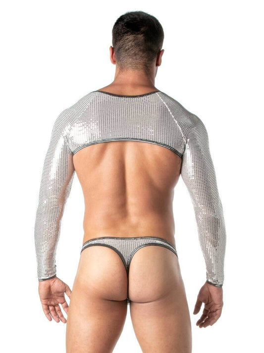 Mens TOF Paris Glitter Bolero Cropped Top