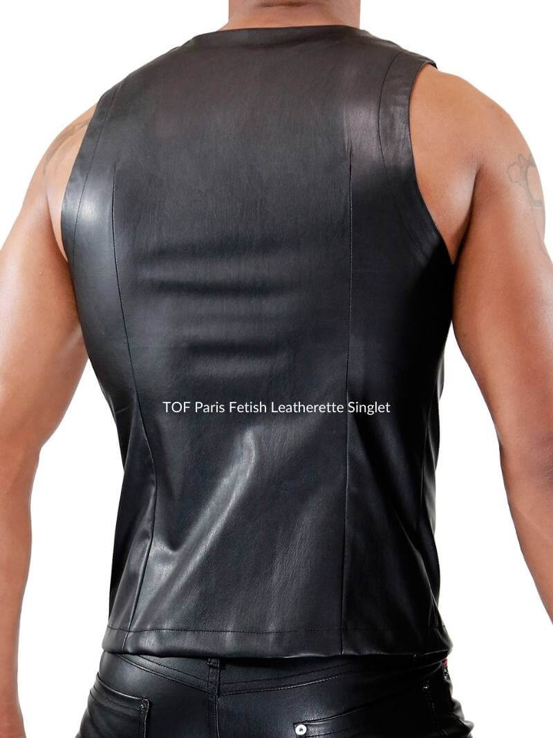 TOF Paris Leather-Look Zipped Tank Top