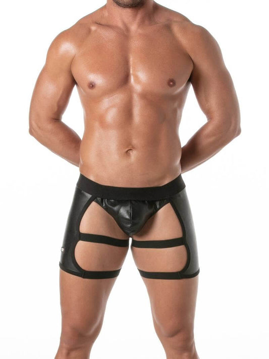 TOF Paris Kinky Leather Look Shorty Chaps