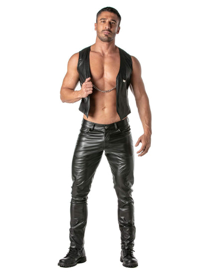 TOF Paris Kinky Leather Look Pants, Straight Cut, Butt Accentuating Slim Fit